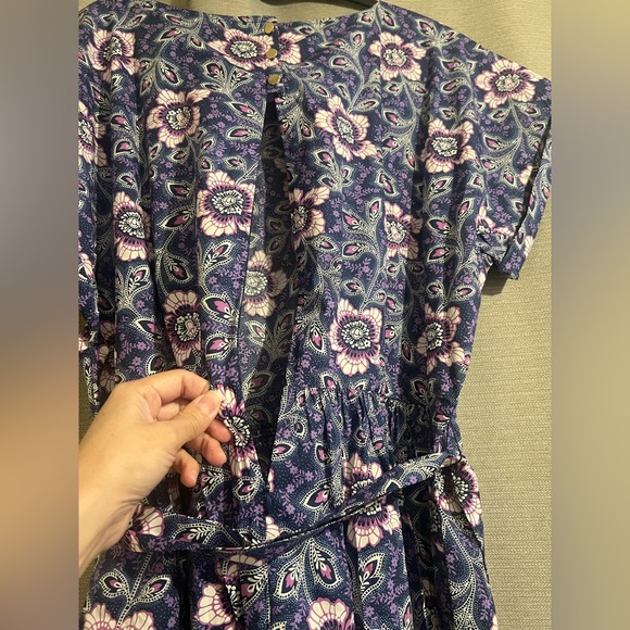 Talbots Lexington Floral Poplin Flare Cotton Summer Dress - Picture 8 of 13